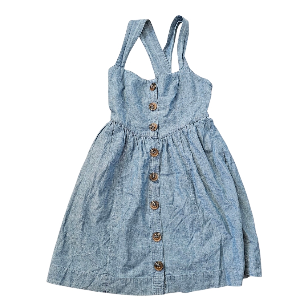 Free People Carolina Chambray Mini Dress 0 - Picture 2 of 7